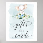 Blue Elephant Gifts and Kaarten Sign. Poster (Voorkant)