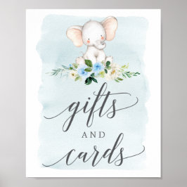 Blue Elephant Gifts and Kaarten Sign. Poster