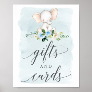 Blue Elephant Gifts and Kaarten Sign. Poster