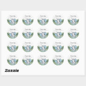 Blue Elephant Greenery Baby shower Dank u Ronde Sticker (Vel)