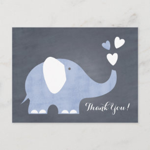 Blue Elephant Heart Briefkaart