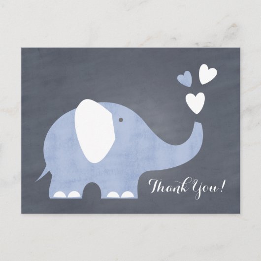 Blue Elephant Heart Briefkaart (Voorkant)