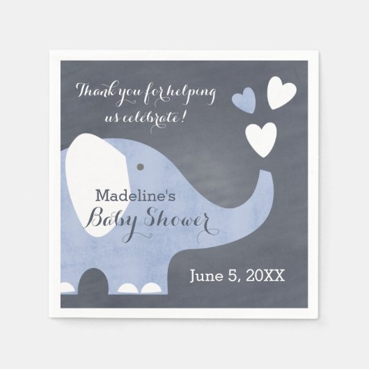 Blue Elephant Heart Servet (Voorkant)