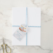 Blue Elephant Helicopter Airplane Baby Shower  Cadeaulabel (Met Touw)