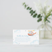 Blue Elephant Helicopter Books For Baby Shower  Informatiekaartje (Staand voorkant)
