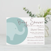 Blue Elephant Het is een Baby shower-uitnodiging v Kaart (Staand voorkant)