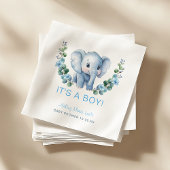 Blue Elephant Het is een Boy Baby shower servetten