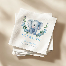 Blue Elephant Het is een Boy Baby shower servetten
