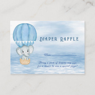 Blue Elephant Hete Luchtballon Baby shower Informatiekaartje