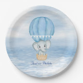 Blue Elephant Hete Luchtballon Papier Bord (Voorkant)