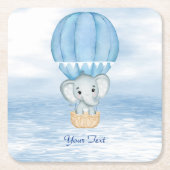Blue Elephant Hete Luchtballon Papier Onderzetter (Voorkant)