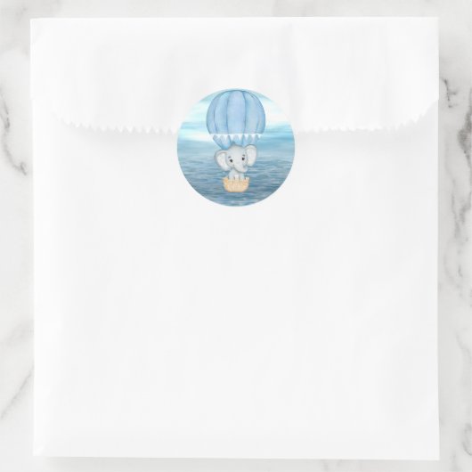 Blue Elephant Hete Luchtballon Sticker (Tas)