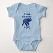Blue Elephant I Love Name a Ton Personated Romper (Voorkant)