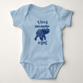 Blue Elephant I Love Name a Ton Personated Romper