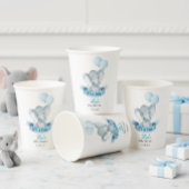 Blue Elephant It's a Boy Baby Shower Cups Papieren Bekers