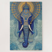 Blue Elephant Jigzaag Puzzle Legpuzzel (Verticaal)