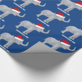 Blue Elephant Kerstmis Cute Custom Patroon Cadeaupapier (Hoek)