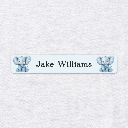 Blue Elephant Kids' Name Clothing School Labels (Design 2)
