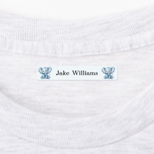 Blue Elephant Kids' Name Clothing School Labels (Aangebracht)