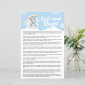 Blue Elephant left and Right Baby shower Game (Staand voorkant)