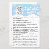 Blue Elephant left and Right Baby shower Game (Voorkant / Achterkant)
