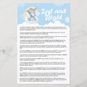 Blue Elephant left and Right Baby shower Game (Voorkant)