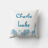 Blue Elephant, Lion en Giraffe op maat Kussen (Achterkant)