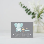 Blue Elephant Little Bird Luier Raffle Tickets Informatiekaartje (Staand voorkant)