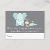 Blue Elephant Little Bird Luier Raffle Tickets Informatiekaartje (Achterkant)