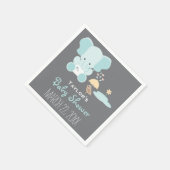 Blue Elephant Little in Luiers Bird Baby shower Servet (Hoek)