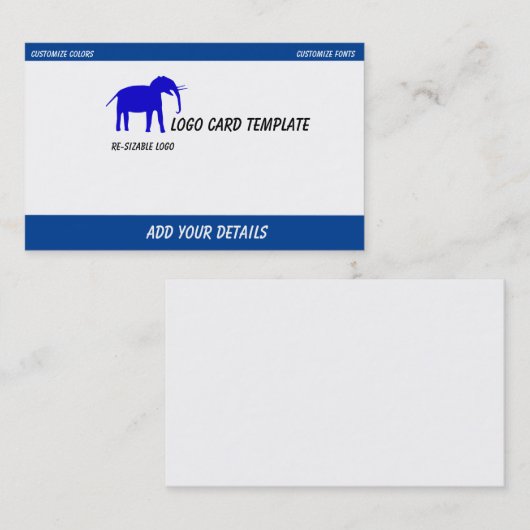 Blue Elephant Logo Visitekaartje (Voorkant / Achterkant)