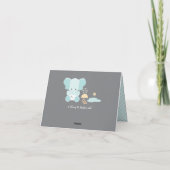 Blue Elephant Luier Baby shower Dank u Bedankkaart (Achterkant)