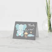 Blue Elephant Luier Baby shower Dank u Bedankkaart (Voorkant)