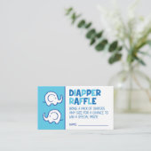 Blue Elephant Luier Raffle Ticket Informatiekaartje (Staand voorkant)