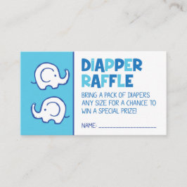 Blue Elephant Luier Raffle Ticket Informatiekaartje