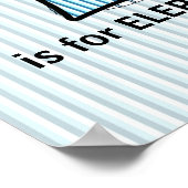 Blue Elephant Monogrammed E Baby Room Poster (Hoek)