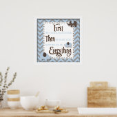 Blue Elephant Nursery Word Wall Art Poster (Keuken)