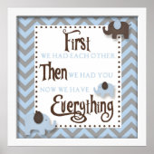 Blue Elephant Nursery Word Wall Art Poster (Voorkant)