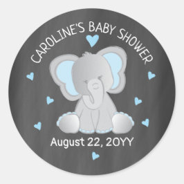 Blue Elephant op Chalkboard Baby shower Sticker