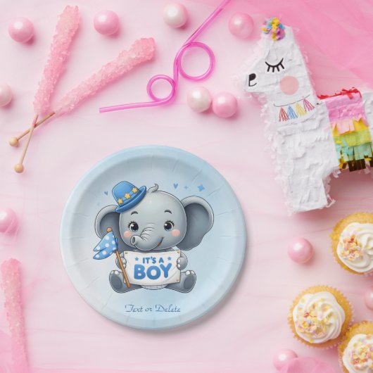 Blue Elephant Paper Bord (Feest)