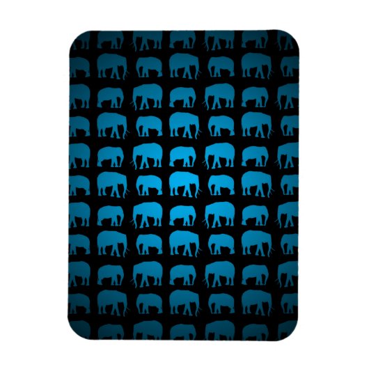 Blue Elephant Pattern Magneet (Verticaal)