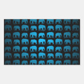 Blue Elephant Pattern Rechthoekige Sticker (Voorkant)