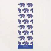 Blue Elephant Pattern Specialized Yoga Mat (Achterkant)