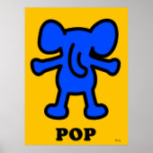 Blue Elephant Pop Art – Bold Animal Silhouette Poster (Voorkant)