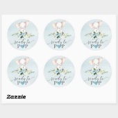 Blue Elephant Ready To Pop Baby Favor Stickers (Vel)