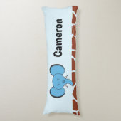 Blue Elephant Safari Oerwoud, op maat gemaakt Lichaamskussen (Voorkant Verticaal)