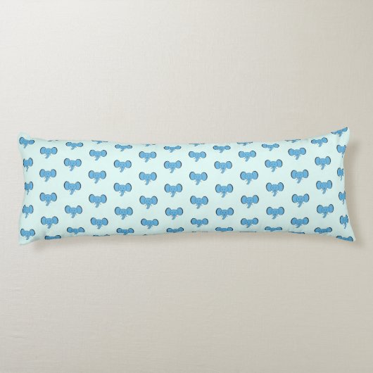 Blue Elephant Safari Oerwoud, op maat gemaakt Lichaamskussen (Achterkant)