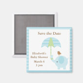 Blue Elephant Save the Date Magneten (Voorkant / Achterkant)