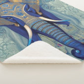 Blue Elephant Sherpa Blanket Sherpa Deken (3/4)
