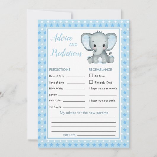 Blue Elephant Stars Baby Predication & Advice (Voorkant)